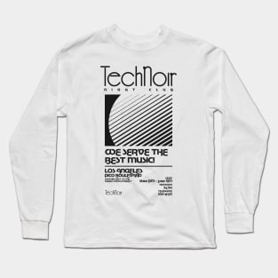 Retro 80s Technoir Nightclub Poster from the Terminator Movie Long Sleeve T-Shirt